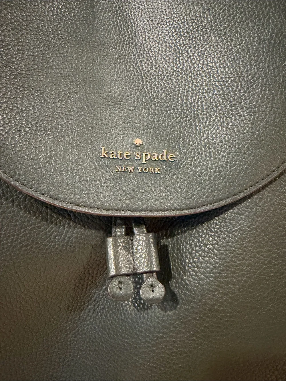 kate spade Pebbled Leather Backpack in Dark Green